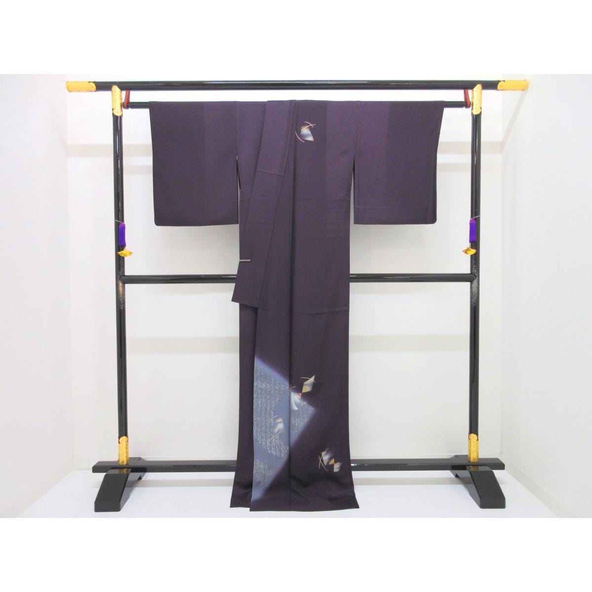 単衣　訪問着　友禅金彩加工　刺繍入りボカシ染　身幅Ｌ寸