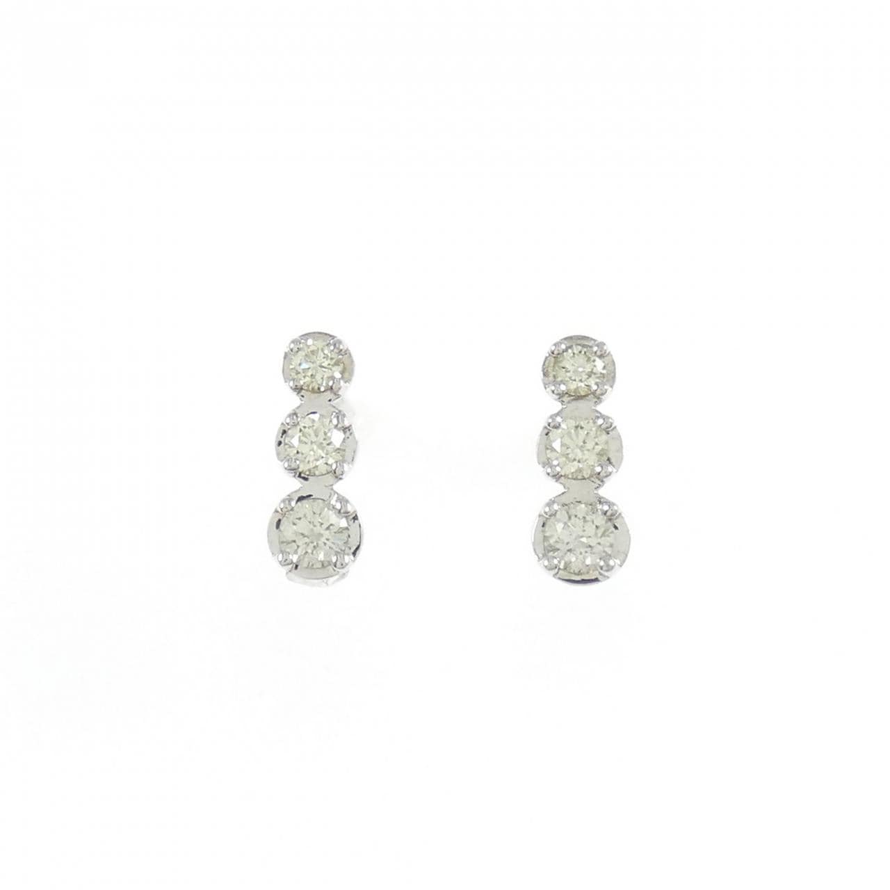K18WG ダイヤモンド ピアス 0.26CT