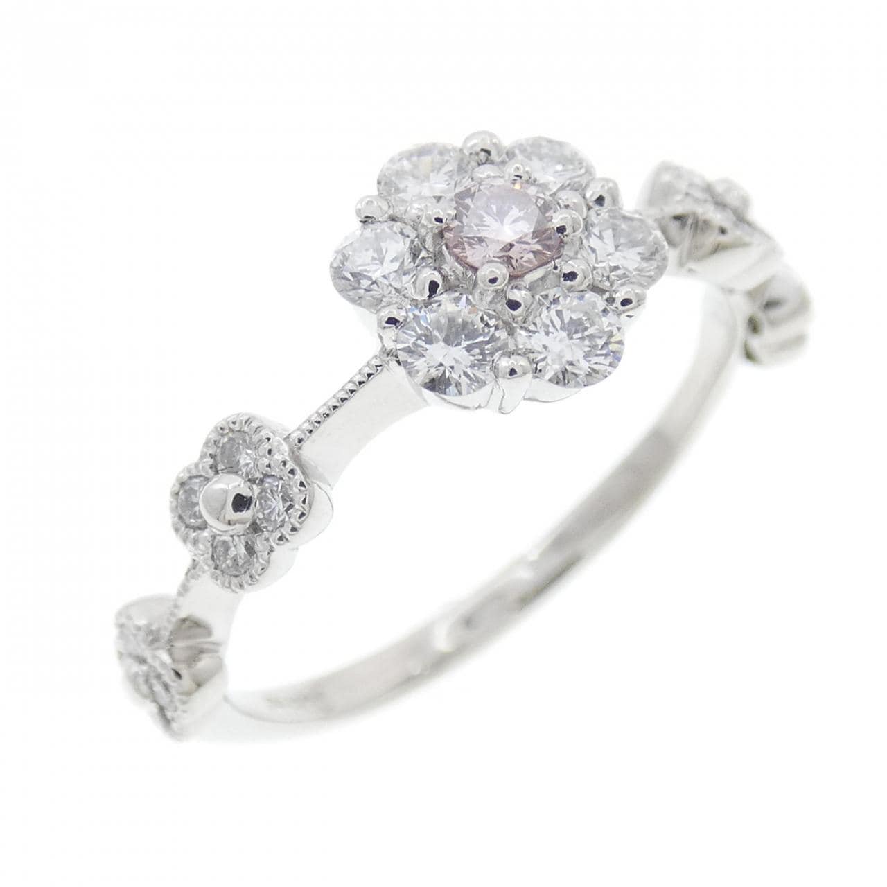 PT900 フラワー ダイヤモンド リング 0.55CT