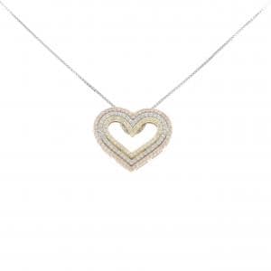K14スリーカラー 2WAY ハート ダイヤモンド ネックレス 0.85CT