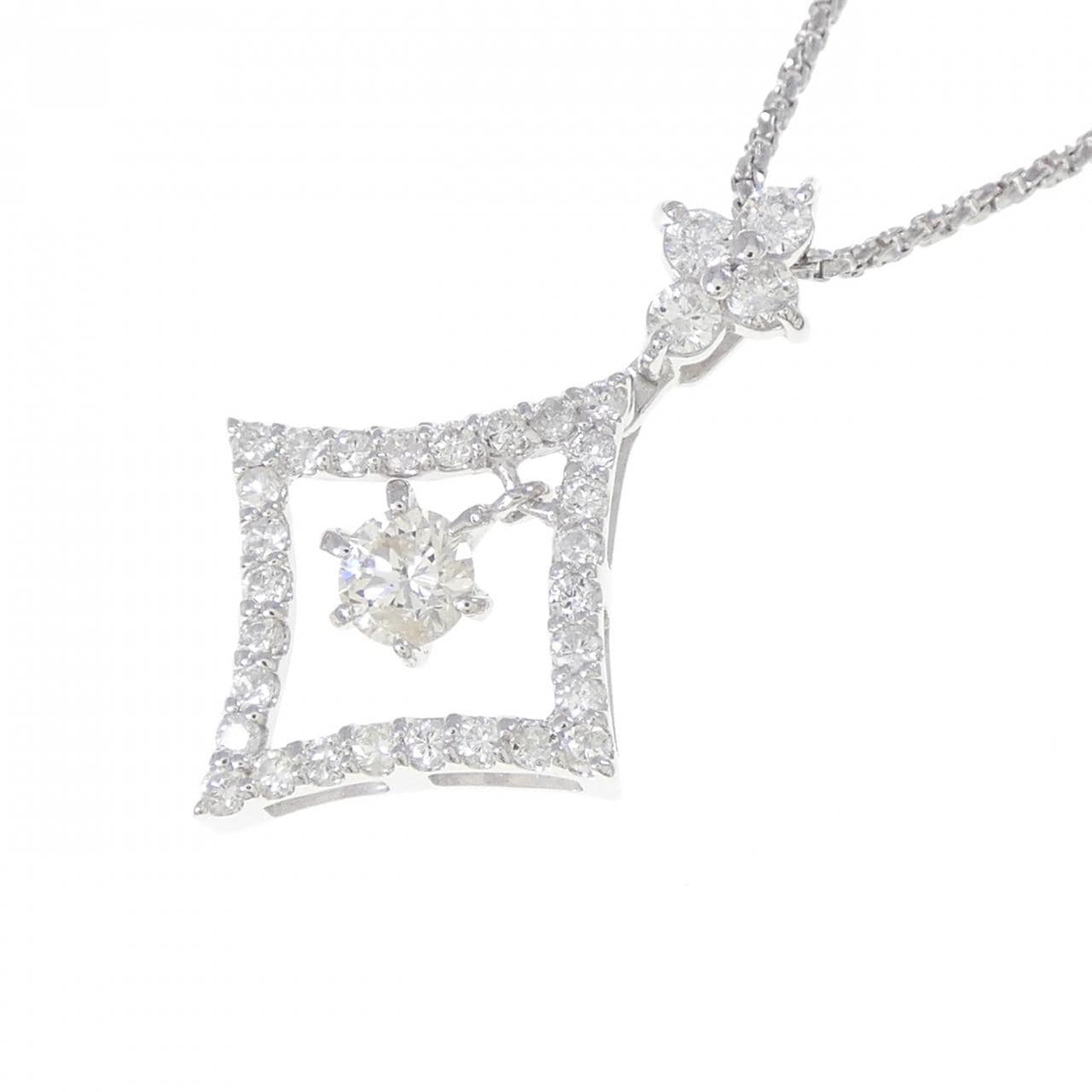 K18WG ダイヤモンド ネックレス 0.19CT