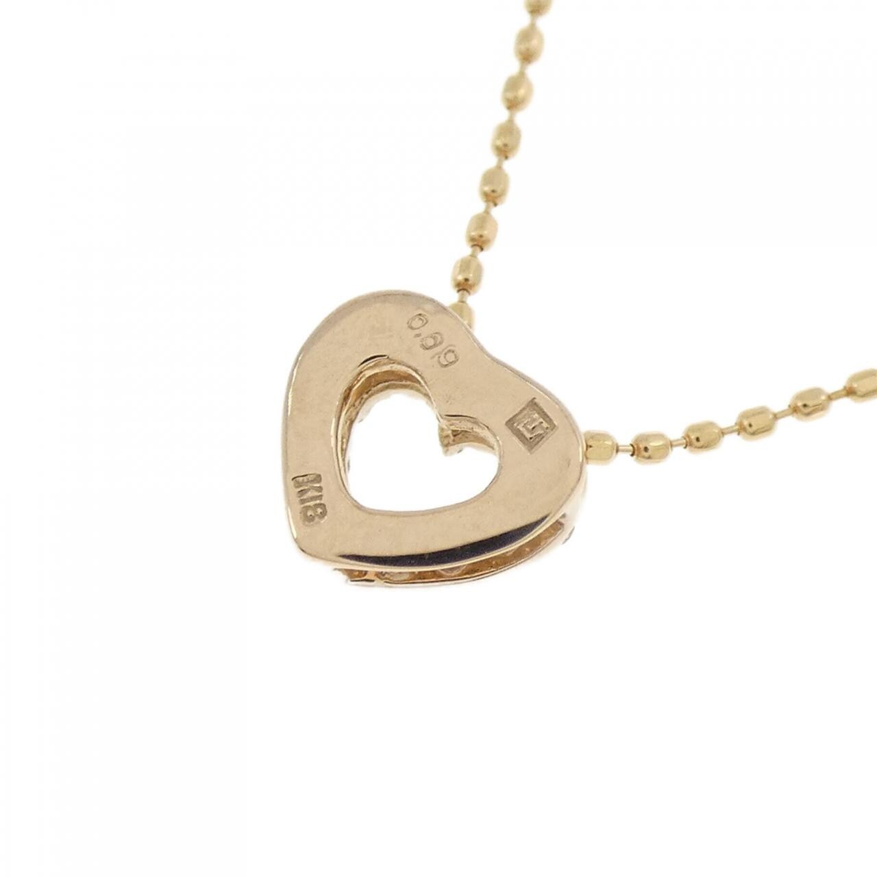 K18PG ハート ダイヤモンド ネックレス 0.09CT