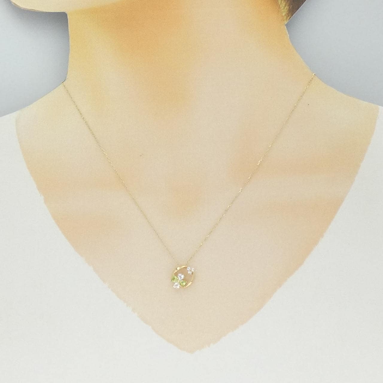 クミキョク クローバー カラーストーン ネックレス