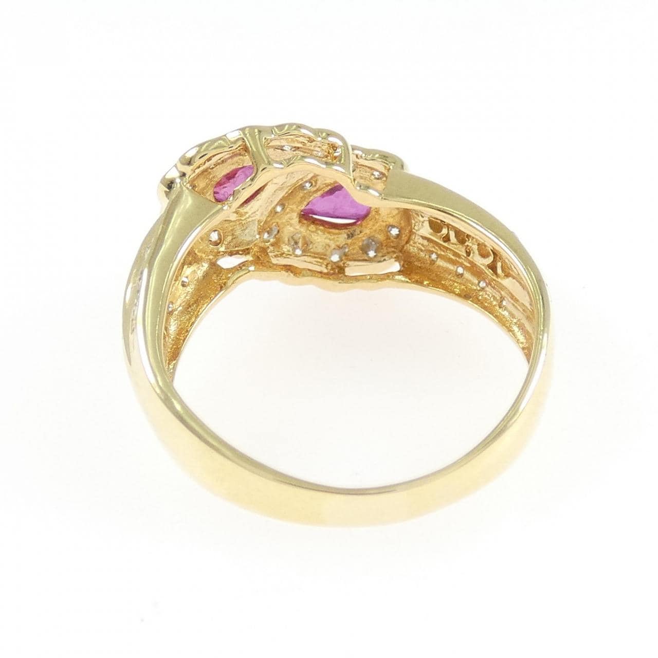 K18YG ルビー リング 0.60CT
