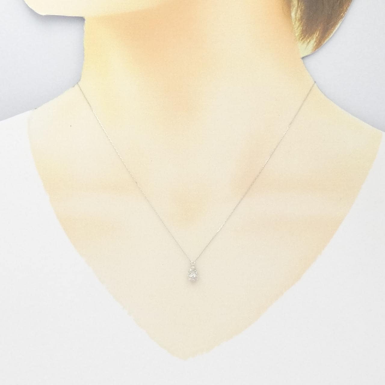 [BRAND NEW] PT900/PT850 Diamond Necklace 0.18CT