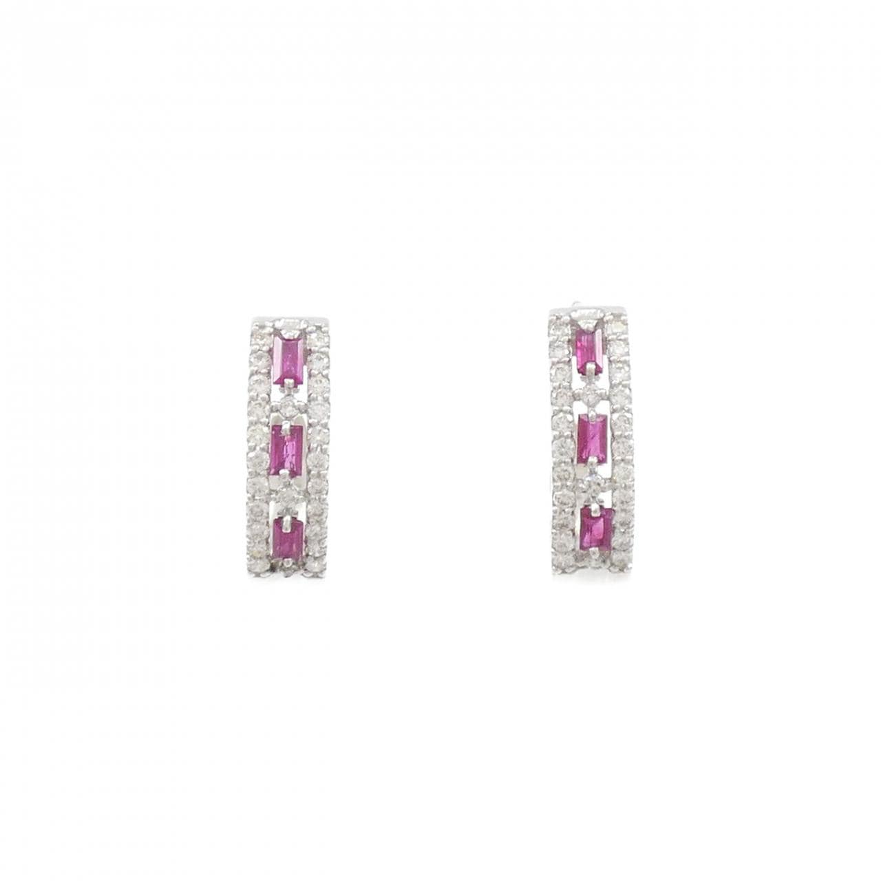 [新品] PT900 红宝石耳环 0.28CT