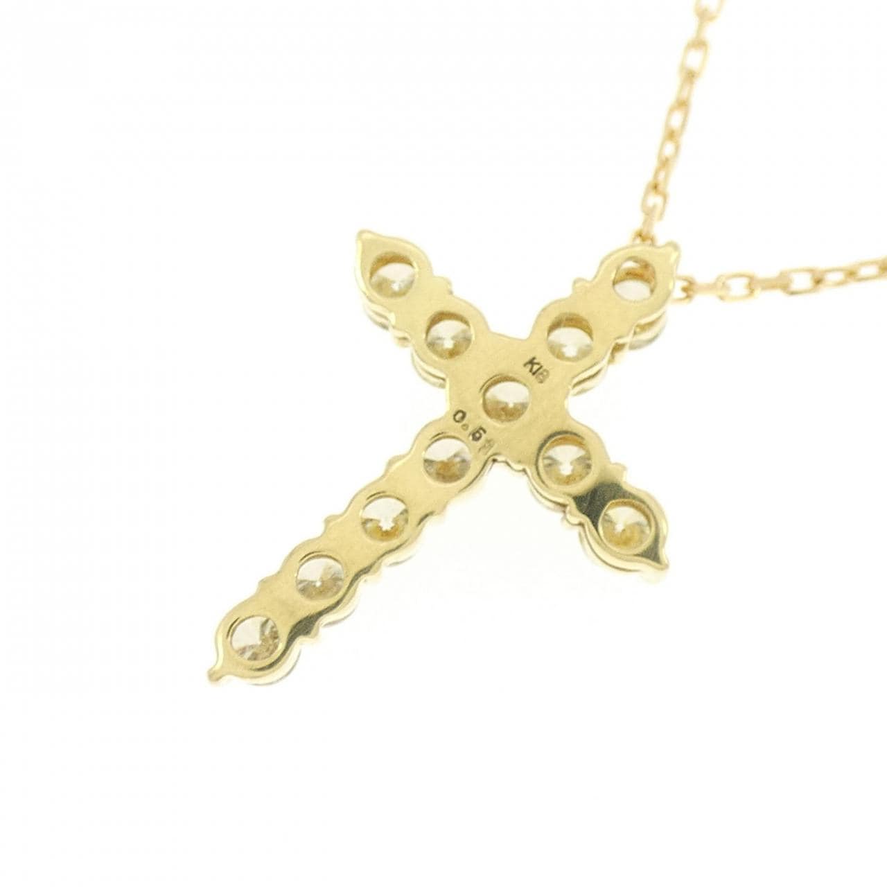 K18YG クロス ダイヤモンド ネックレス 0.51CT