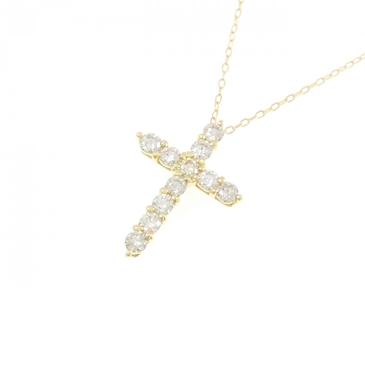 K18YG クロス ダイヤモンド ネックレス 0.50CT