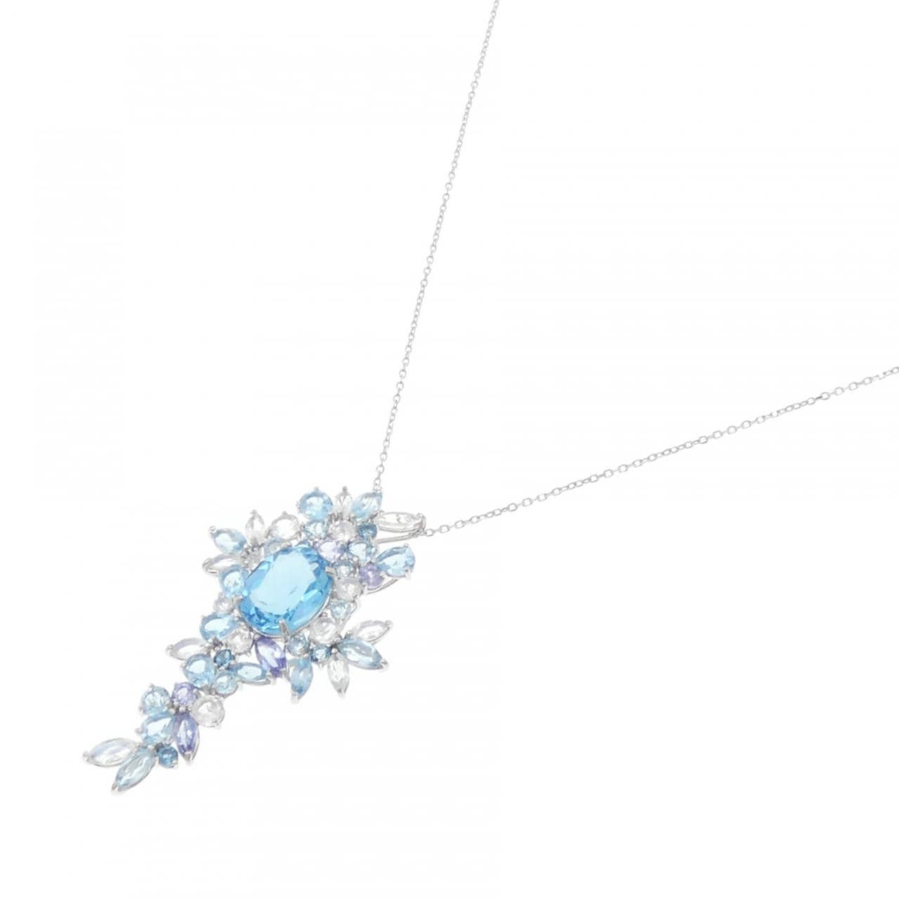 K18WG ブルートパーズ ネックレス 3.10CT