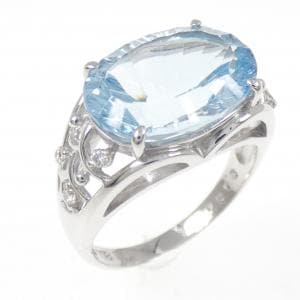 K18WG ブルートパーズ リング 7.15CT