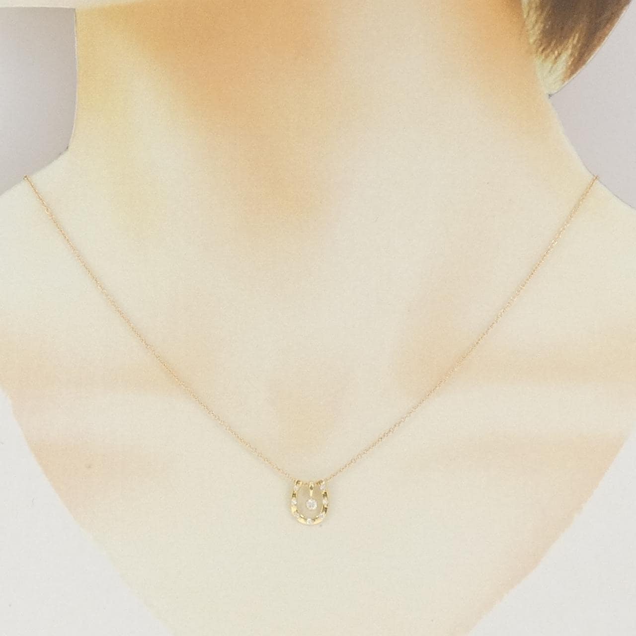 K18YG ホースシュー ダイヤモンド ネックレス 0.05CT