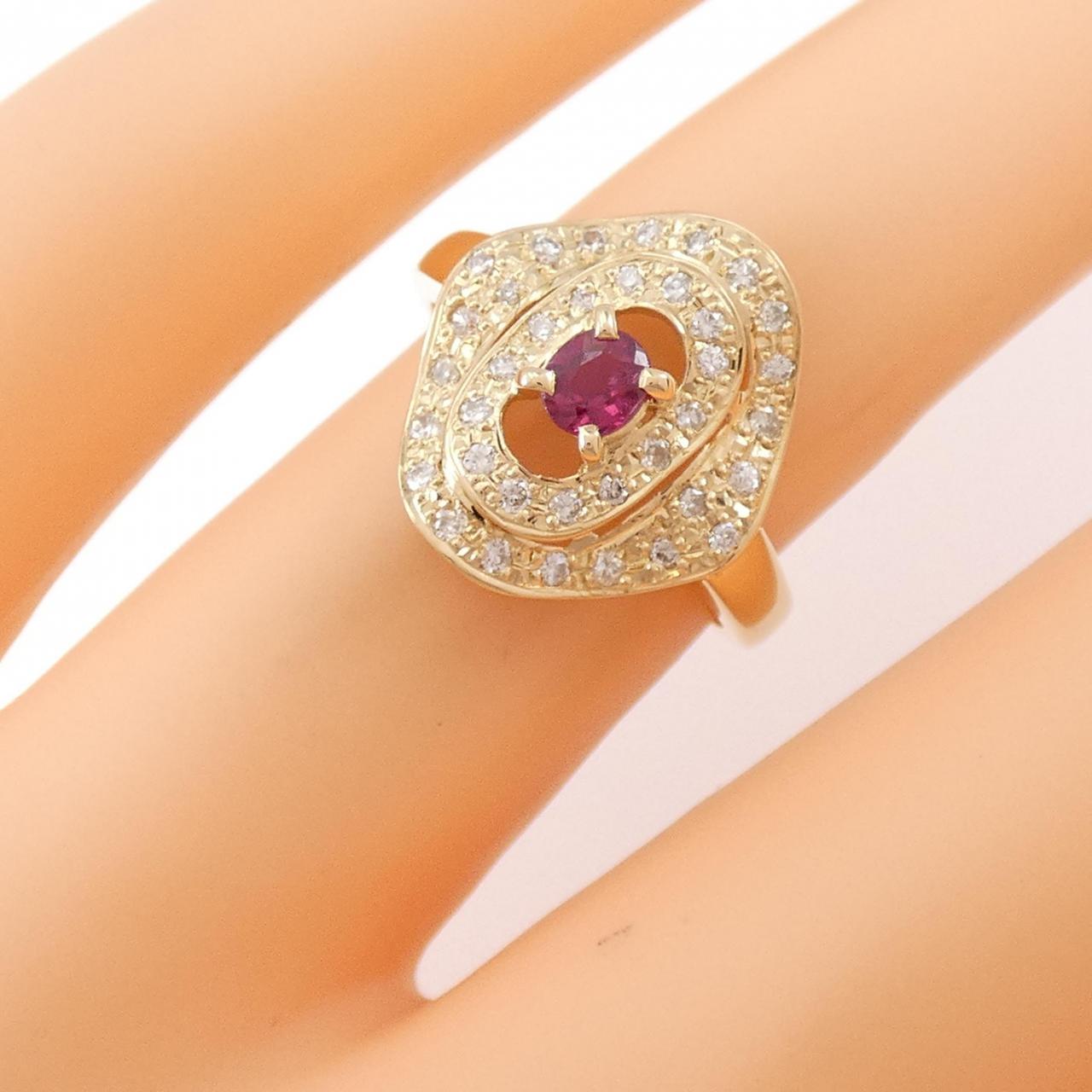 K18YG ruby ring 0.22CT