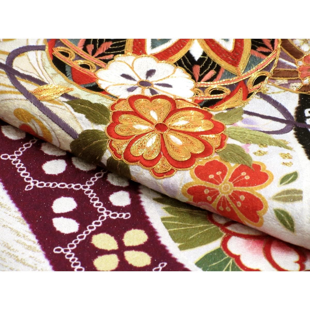 振袖　友禅金彩加工　きもの・長襦袢　２点セット