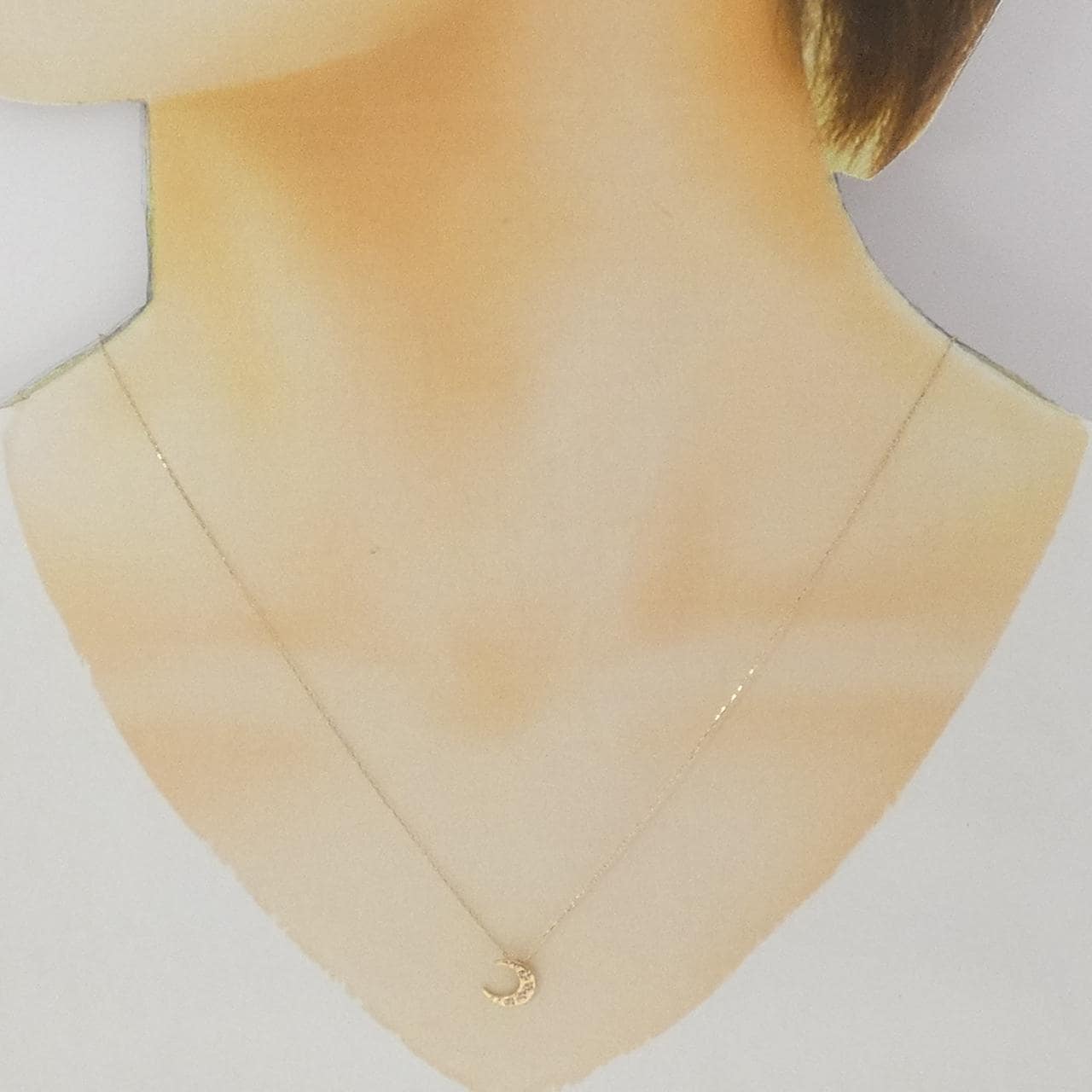 K10YG ムーン ダイヤモンド ネックレス 0.02CT