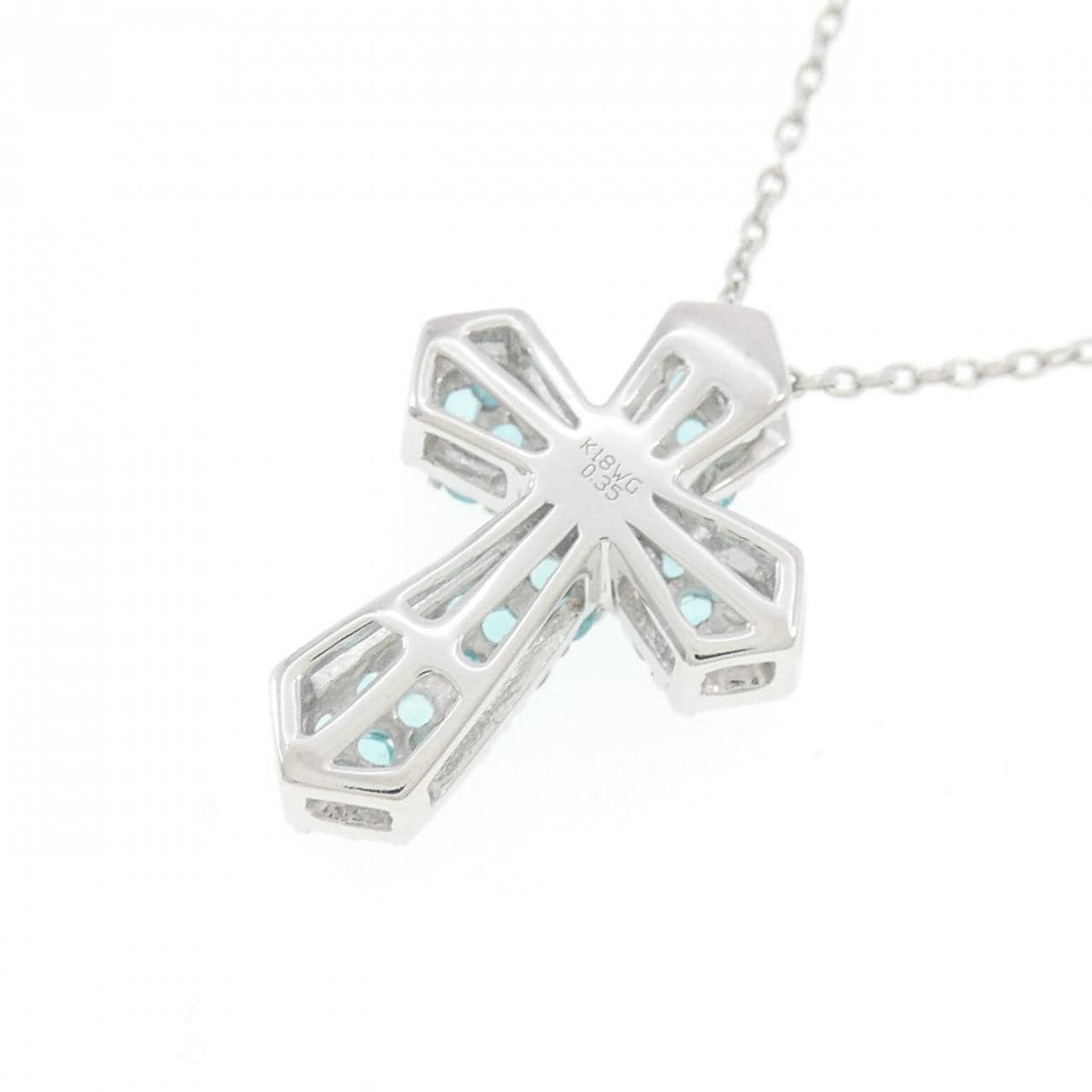 K18WG クロス トルマリン ネックレス 0.35CT