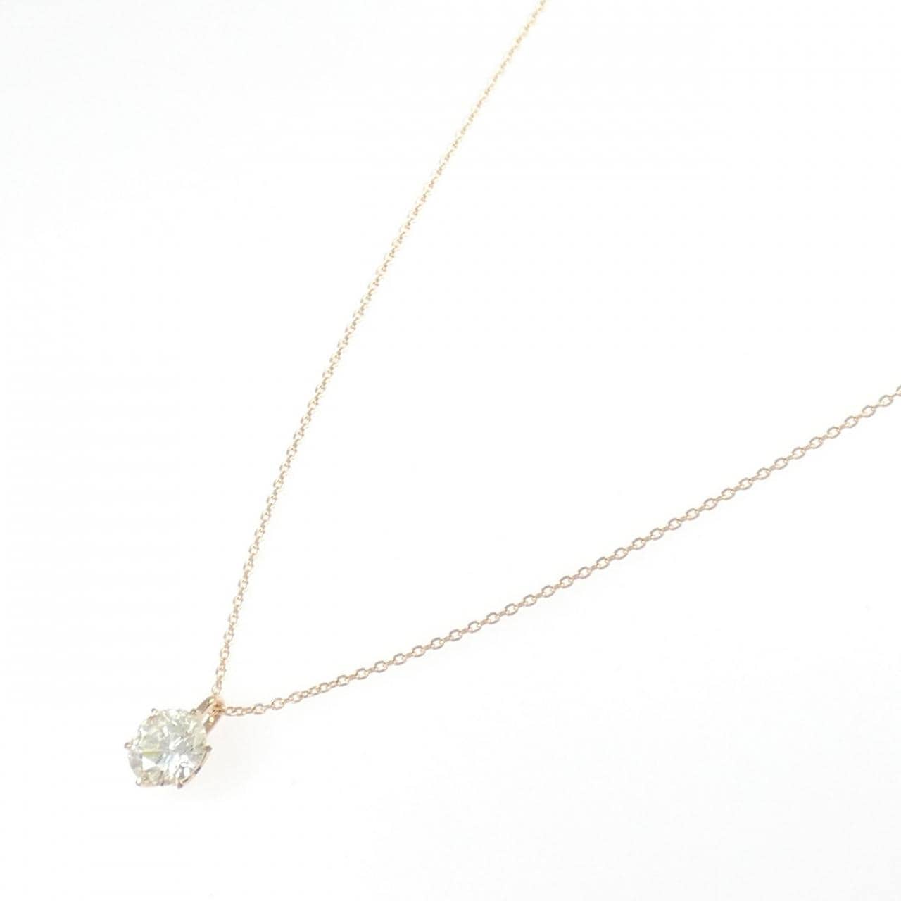 K18PG ソリティア ダイヤモンド ネックレス 1.015CT