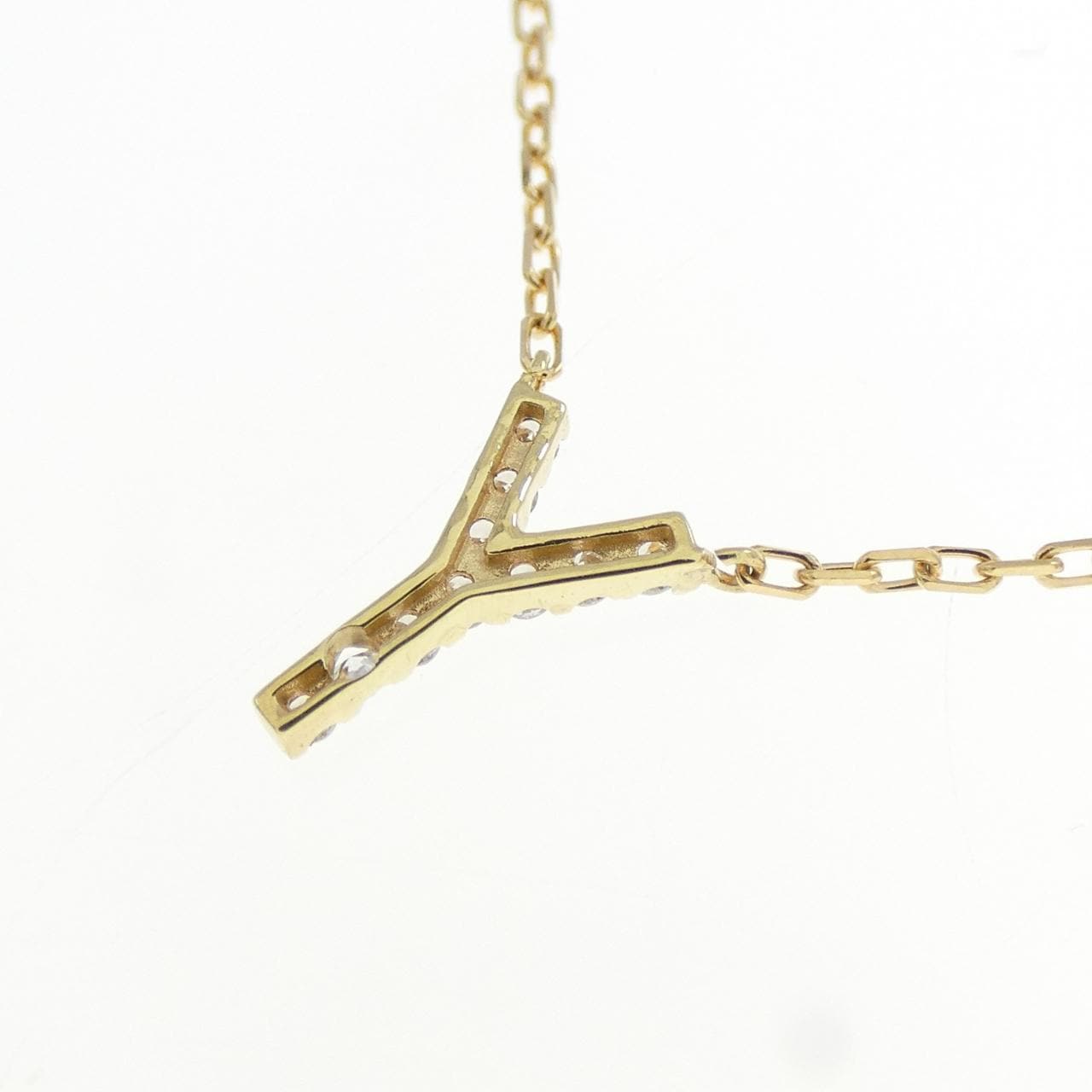 K18YG イニシャルY ダイヤモンド ネックレス 0.05CT