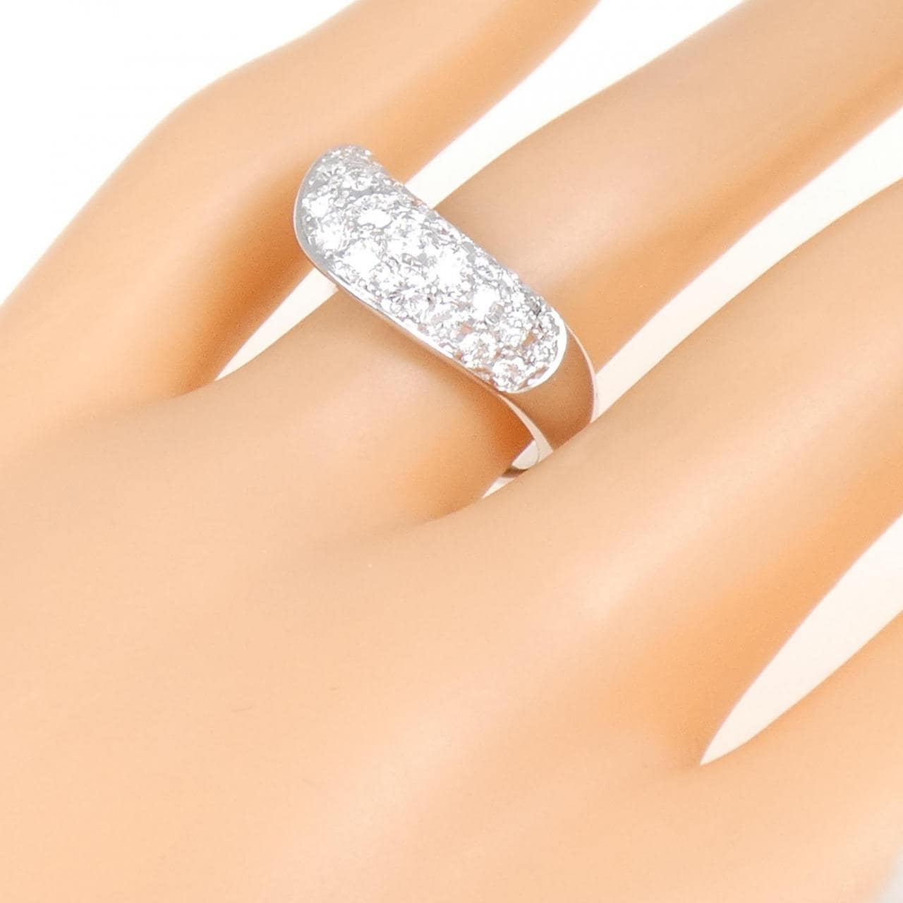 K18WG パヴェ ダイヤモンド リング 0.85CT