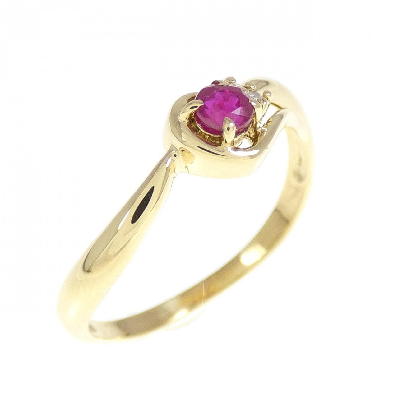 K18YG ルビー リング 0.22CT