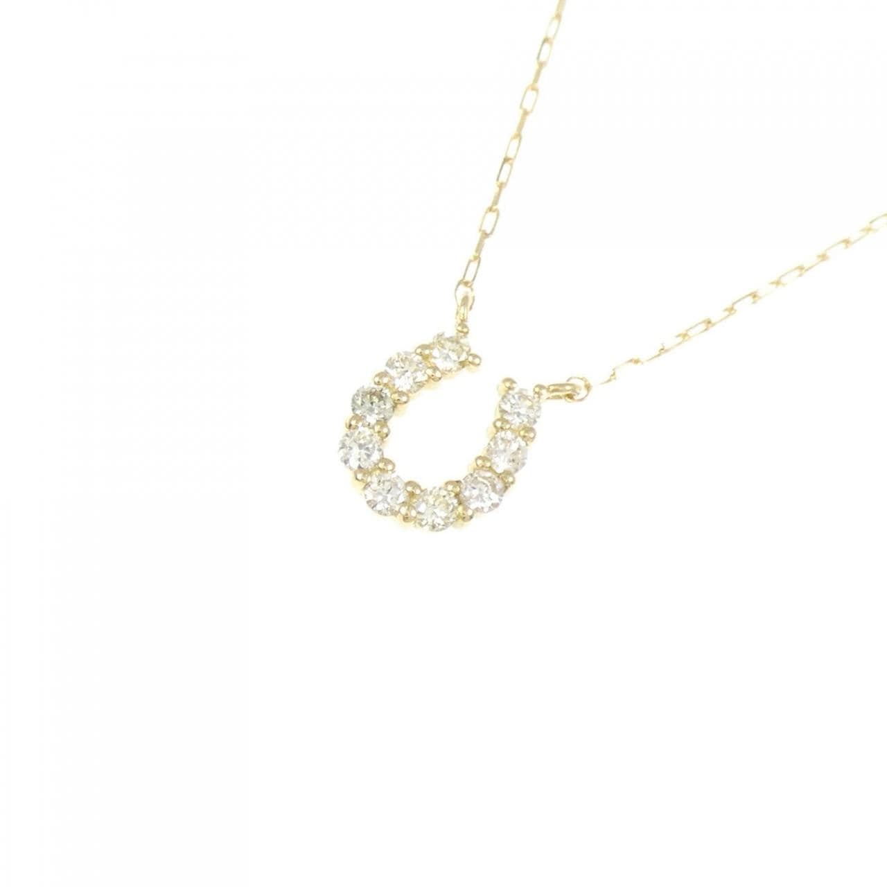 K18YG ホースシュー ダイヤモンド ネックレス 0.10CT