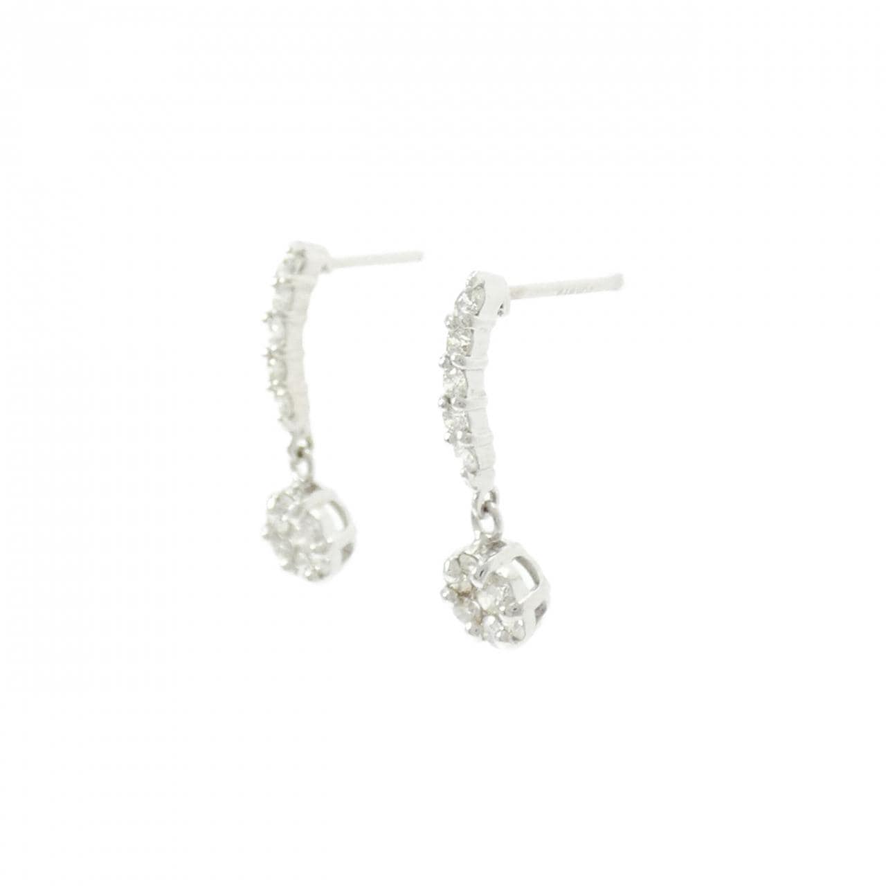 K18WG ダイヤモンド ピアス 0.46CT