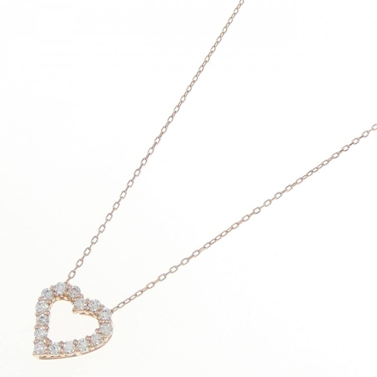 K10PG ハート ダイヤモンド ネックレス 0.15CT