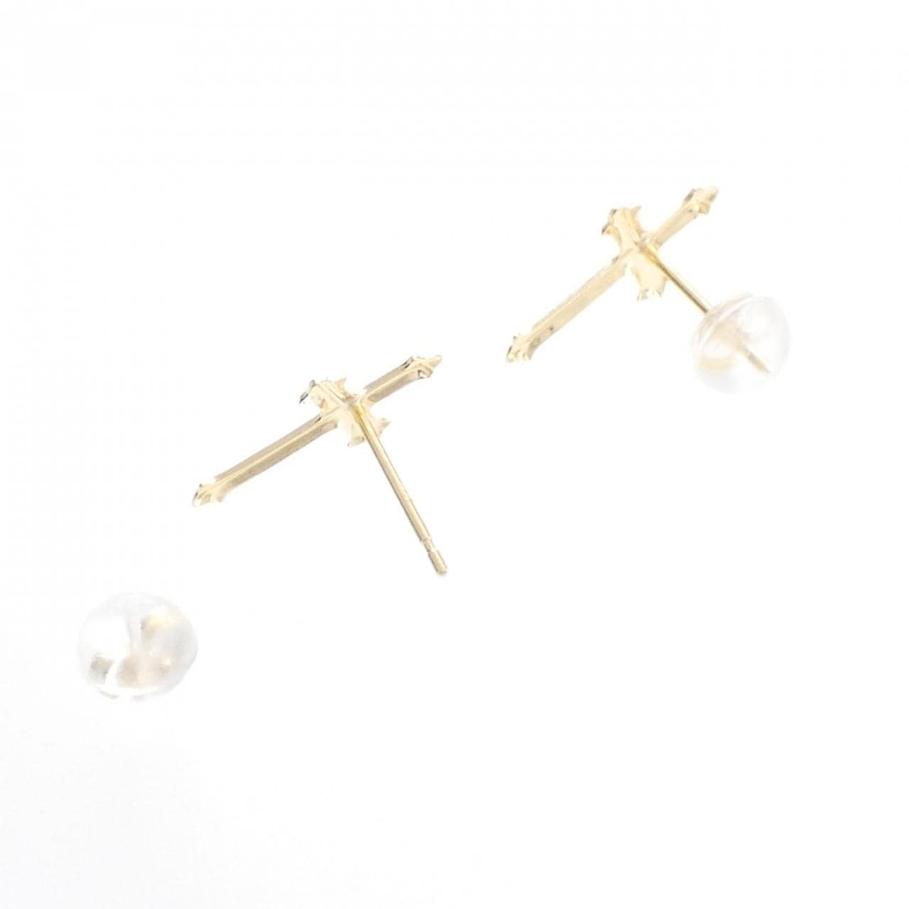 [BRAND NEW] K18YG cross earrings