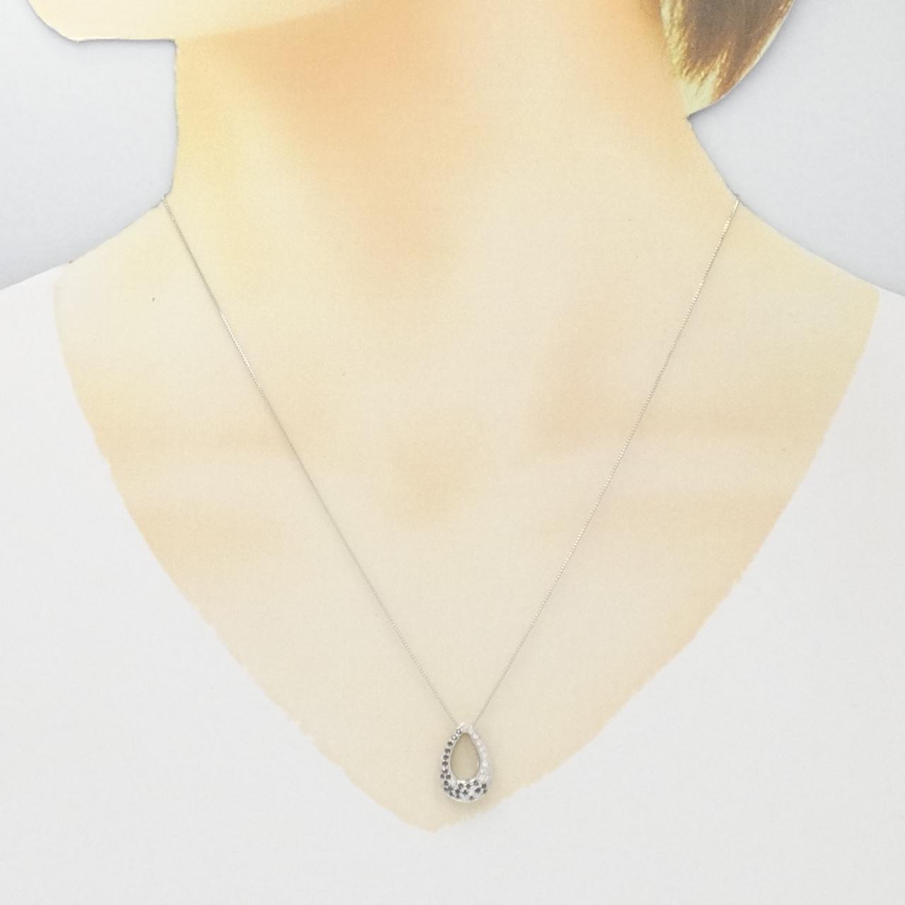 K18WG ダイヤモンド ネックレス 0.23CT