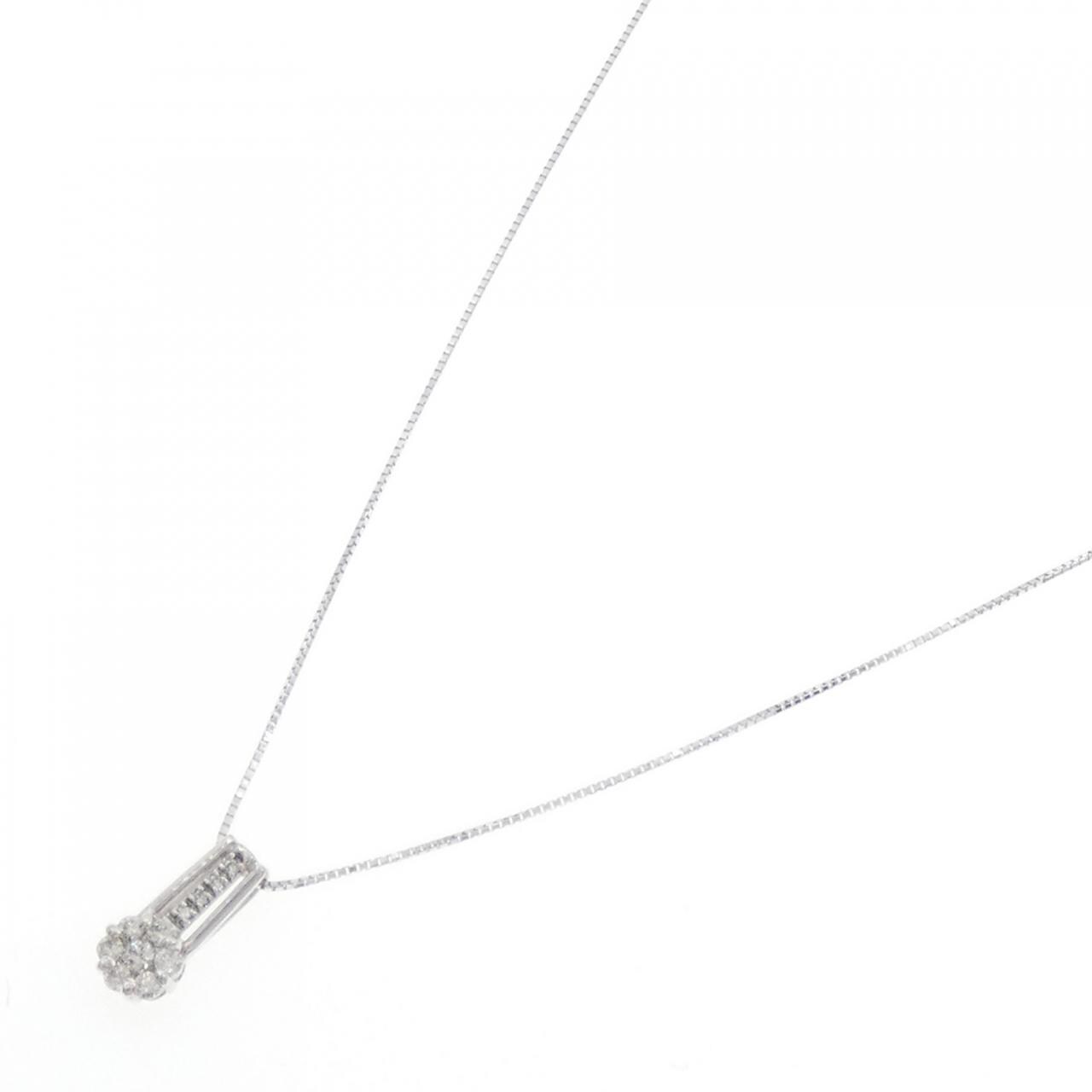 K18WG 花朵钻石项链 0.26CT