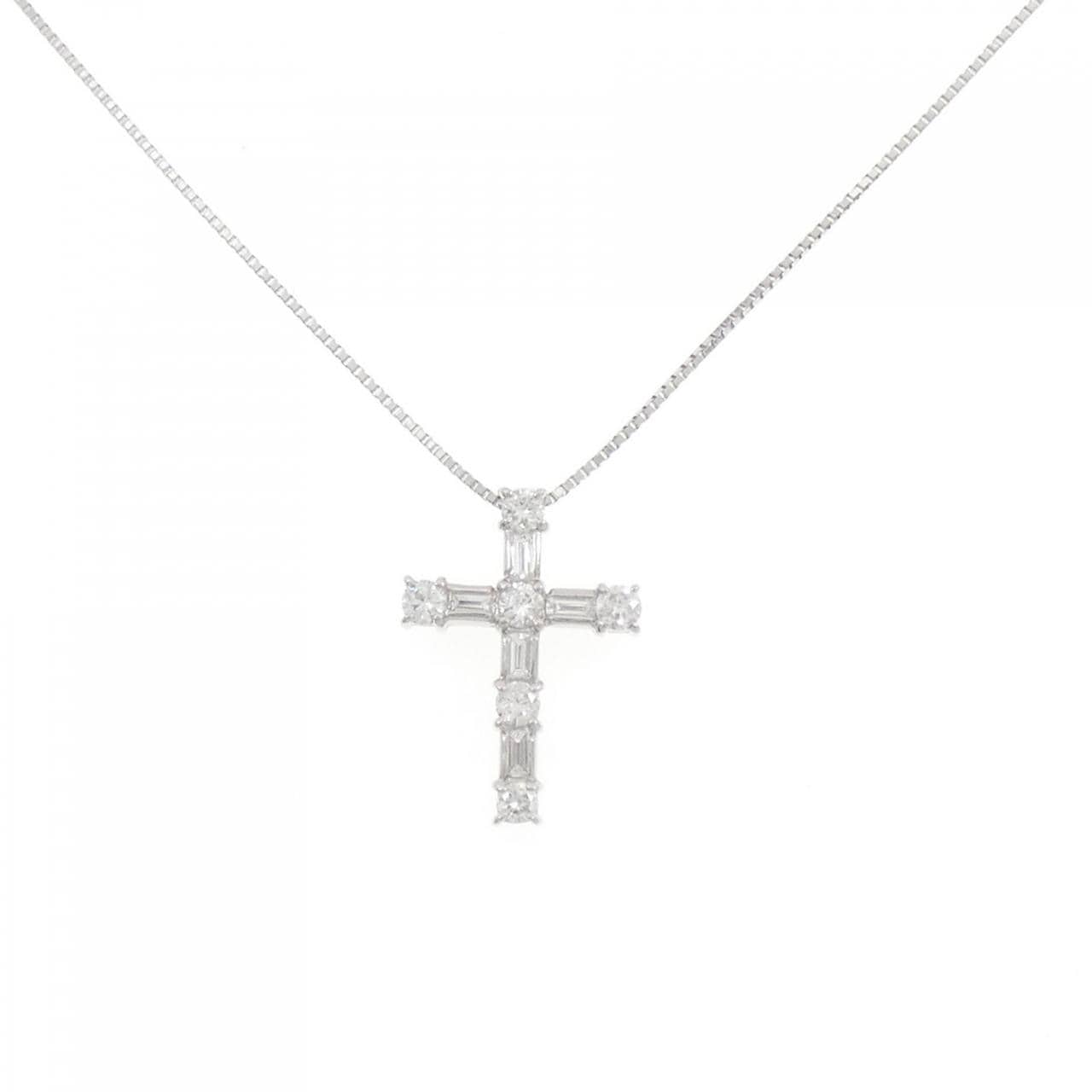 PT900/PT850 クロス ダイヤモンド ネックレス 0.50CT