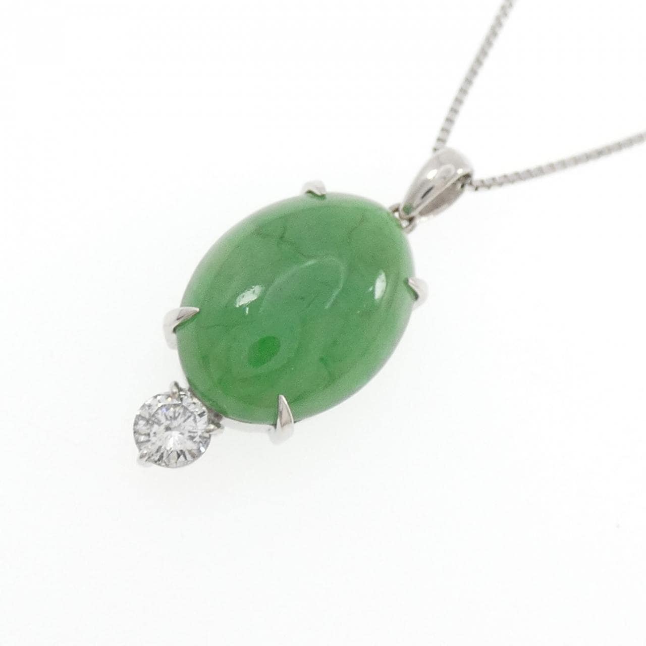 K18WG ヒスイ ネックレス 6.65CT