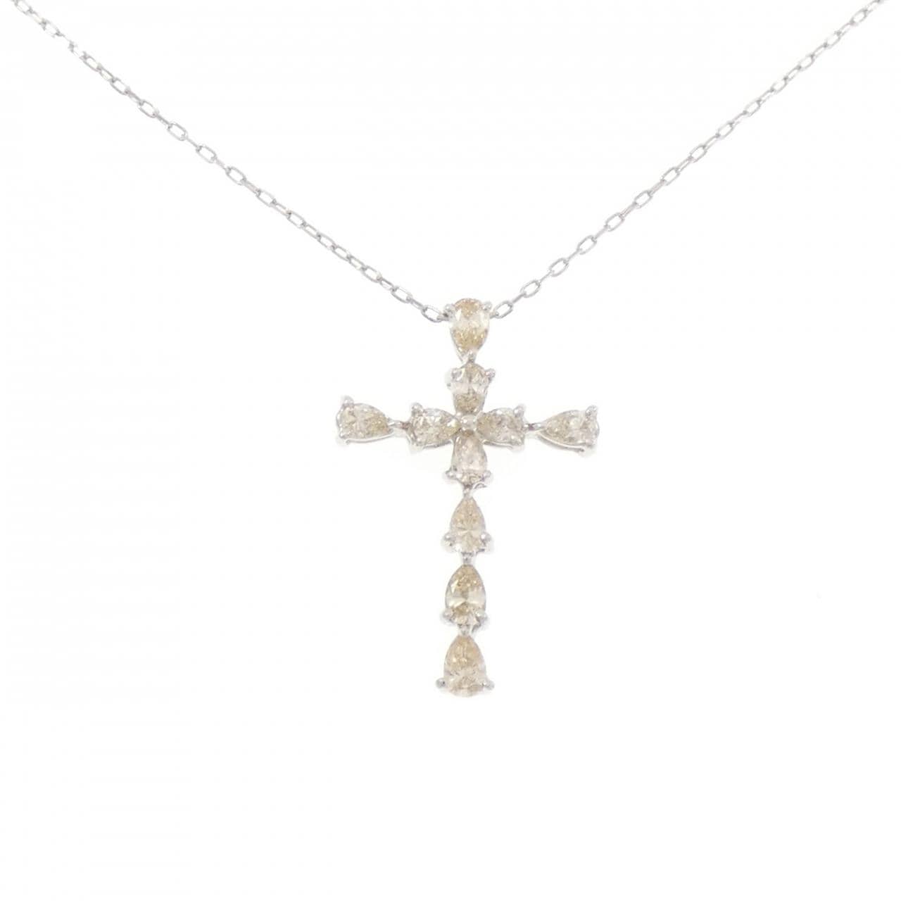 PT900/PT850 クロス ダイヤモンド ネックレス 1.01CT