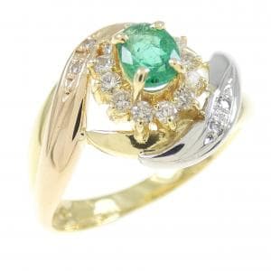 K18YG/PT エメラルド リング 0.31CT