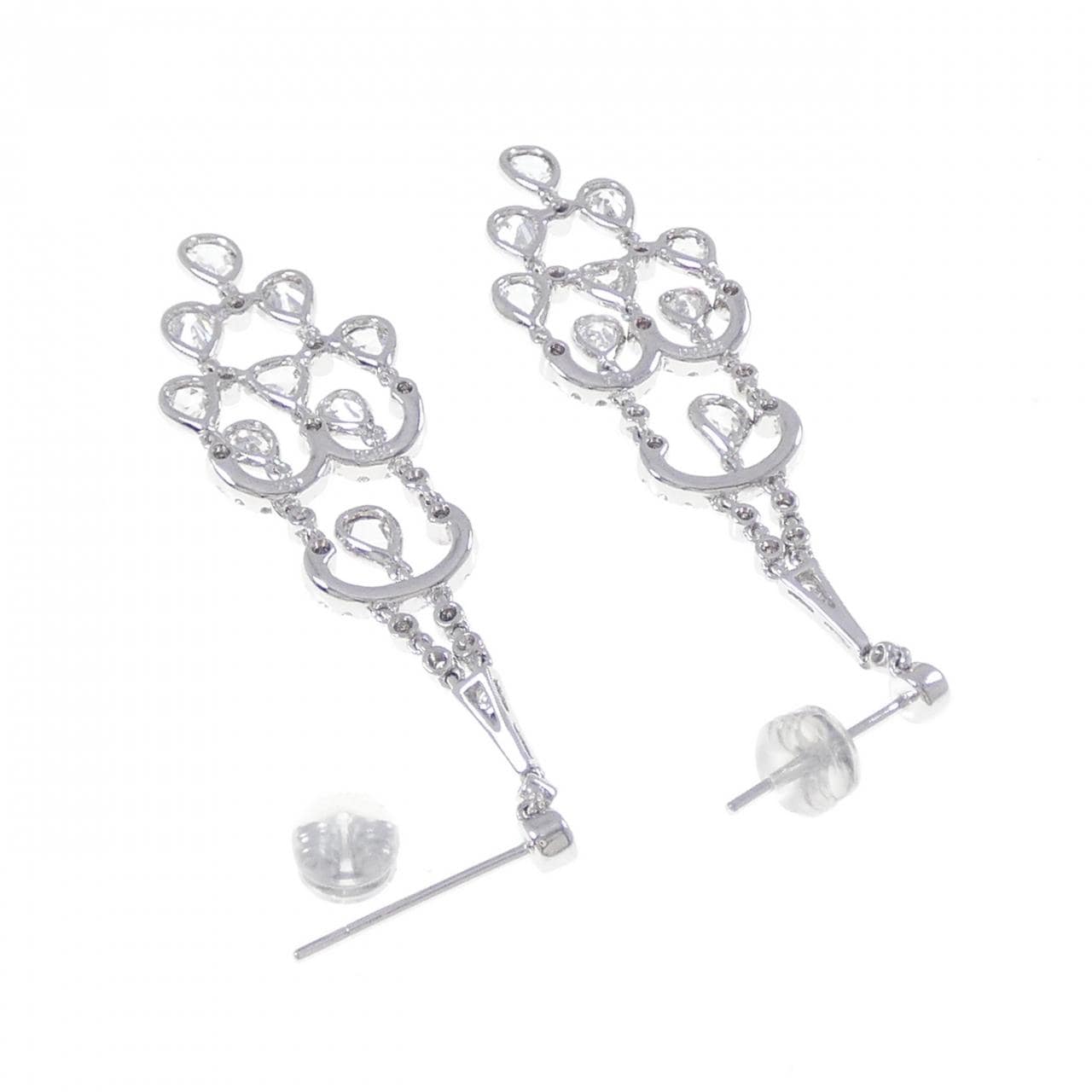 750WG/K18WG ダイヤモンド ピアス 5.72CT