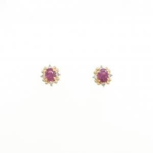 K18YG ルビー ピアス 0.38CT