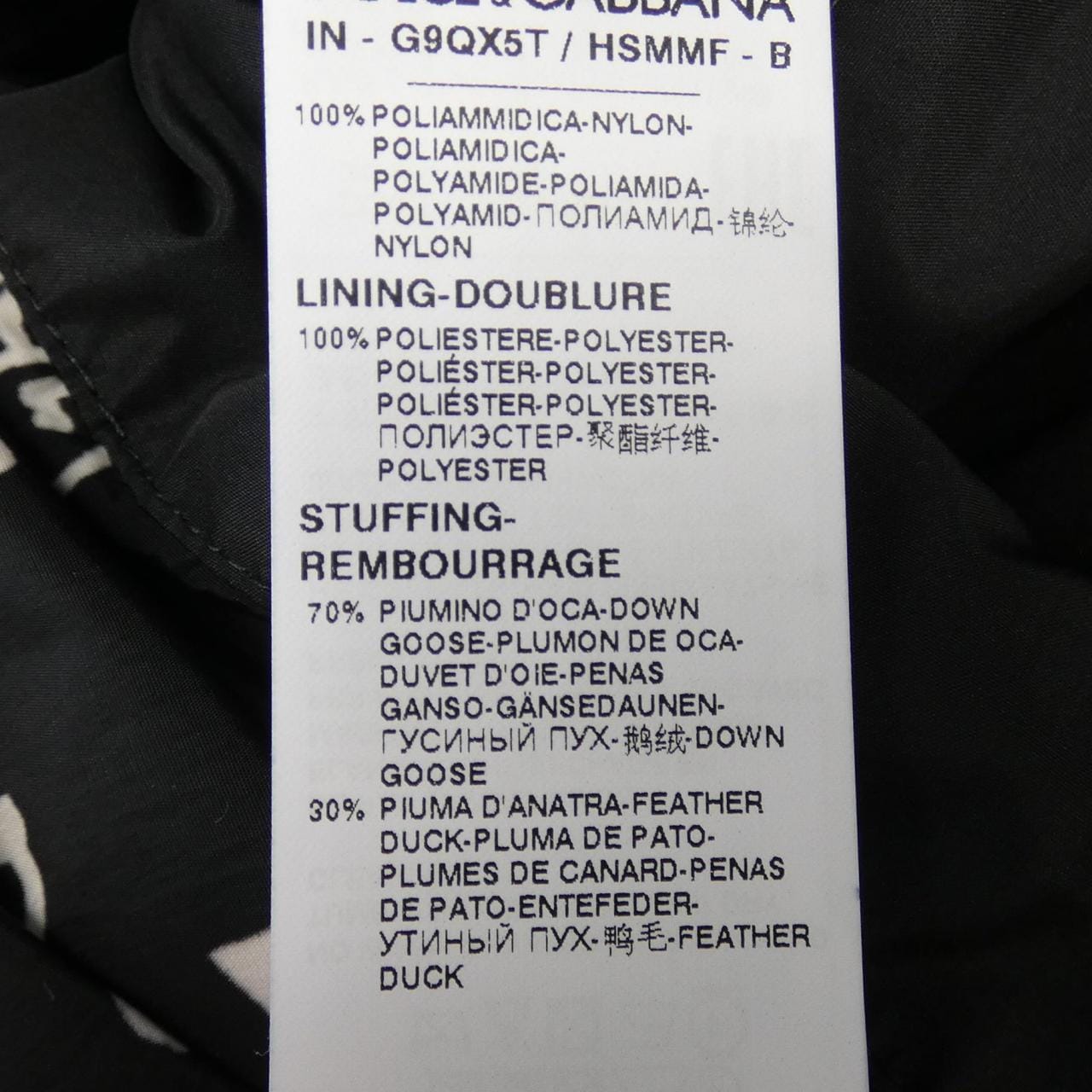 ドルチェアンドガッバーナ DOLCE&GABBANA G9QX5T ダウンジャケット