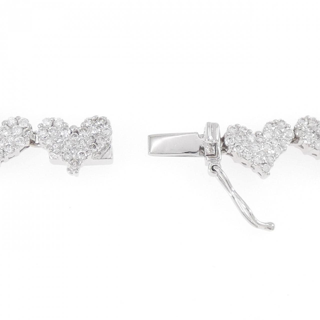 K18WG ハート ダイヤモンド ネックレス 15.00CT
