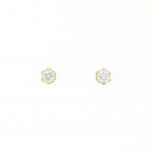 K18YG ソリティア ダイヤモンド ピアス 0.30CT