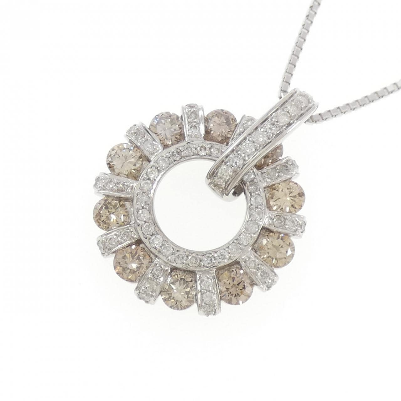 K18WG ダイヤモンド ネックレス 2.00CT