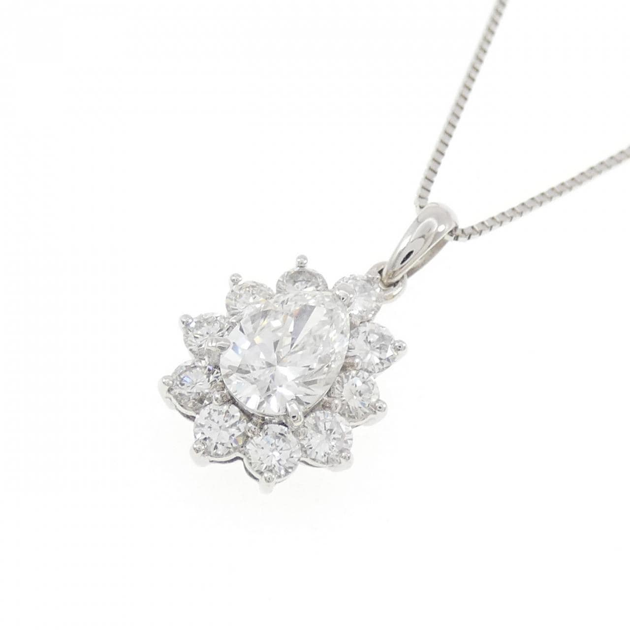 PT900/PT850 ダイヤモンド ネックレス 0.883CT F VVS1 ペアシェイプ