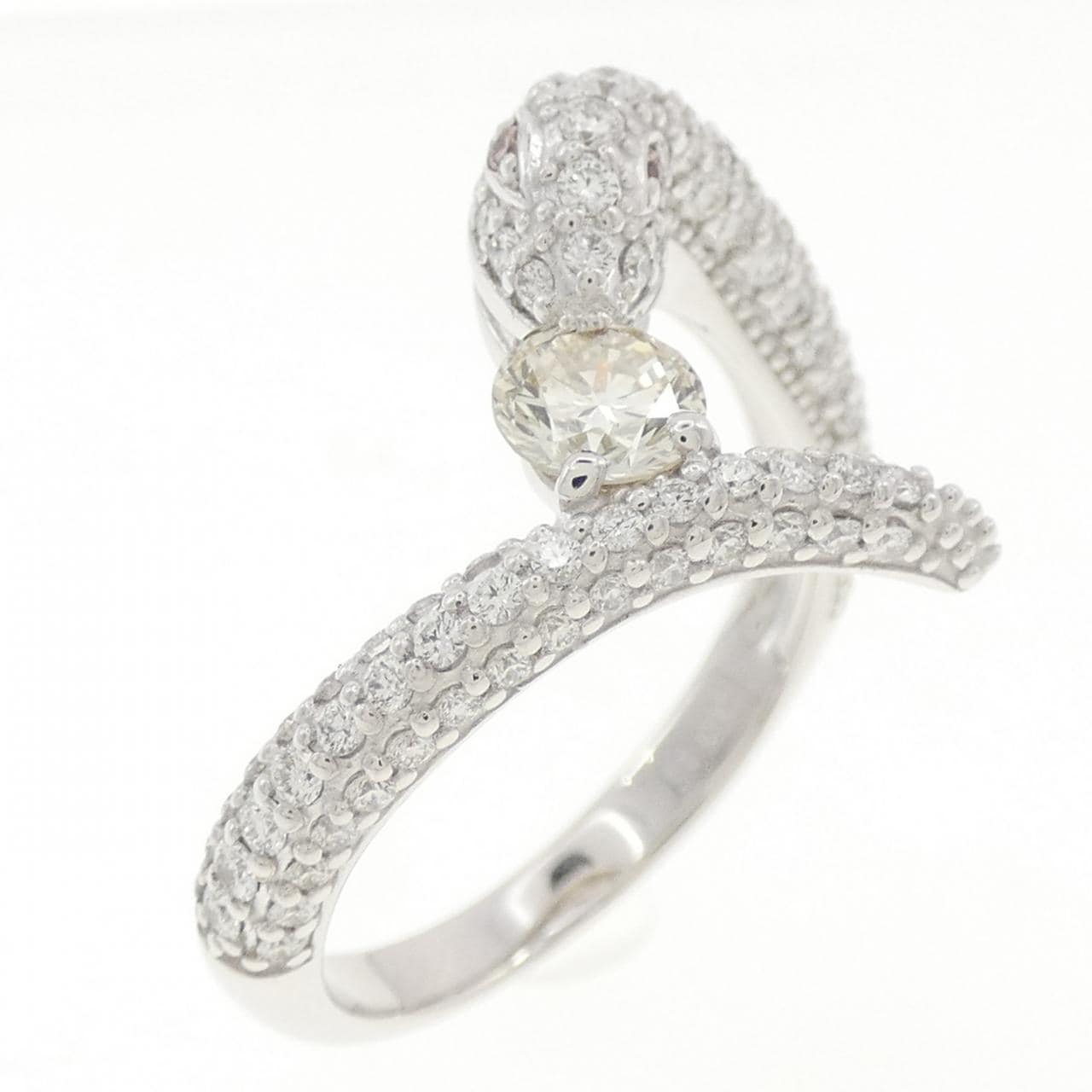 K18WG スネーク ダイヤモンド リング 1.00CT