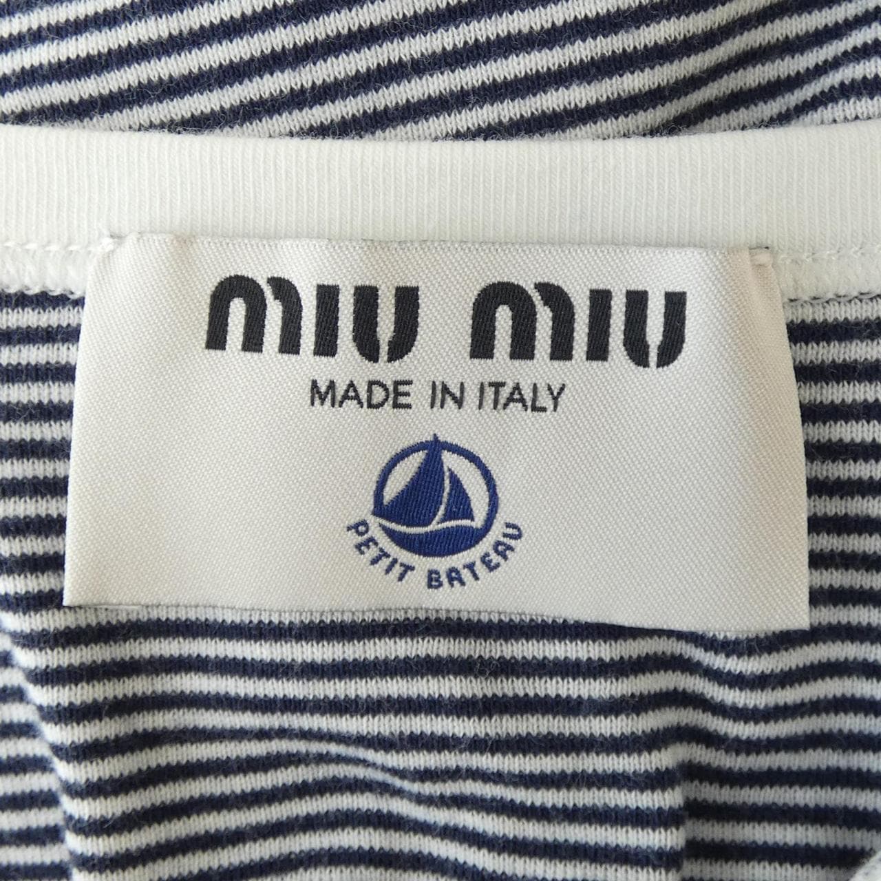 ミュウミュウ MIU MIU PETIT BATEAU リブジャージーTシャツ MJN563 SOOO 161J Tシャツ
