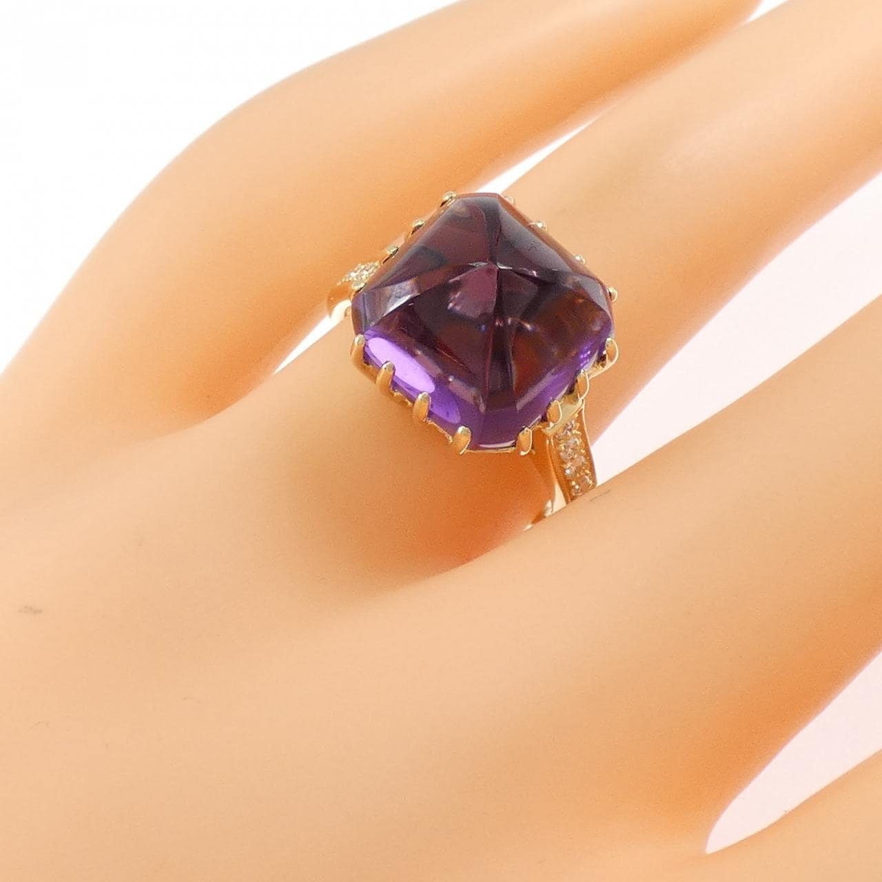 K18YG アメジスト リング 10.09CT