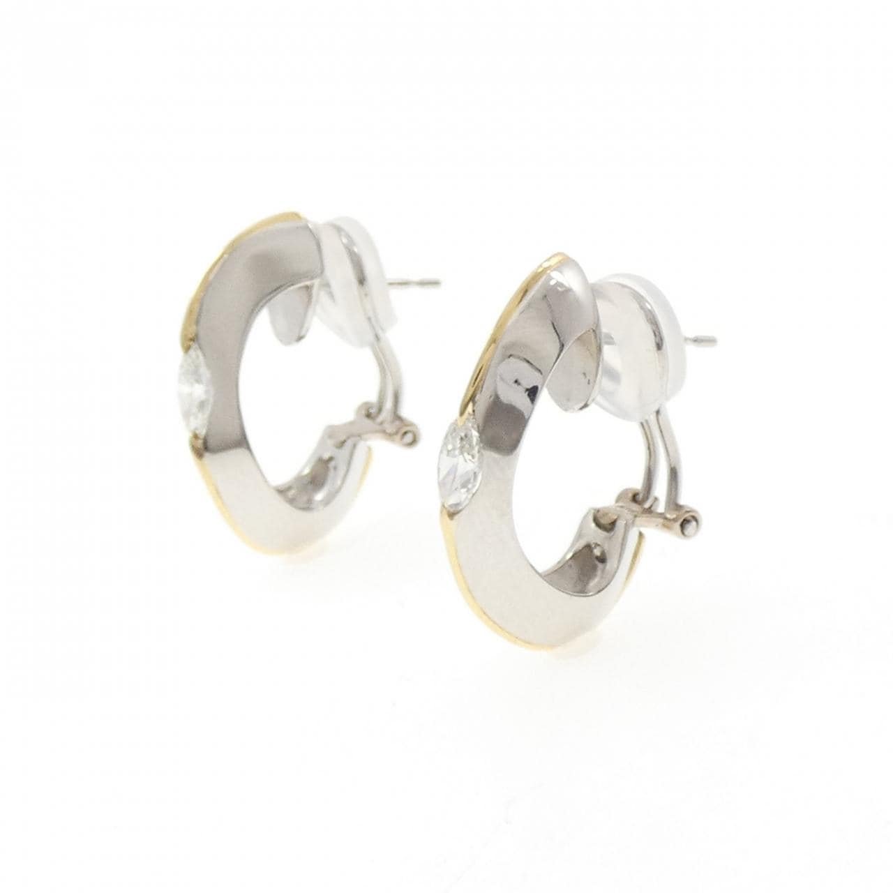 PT900/K18YG ダイヤモンド ピアス 0.68CT
