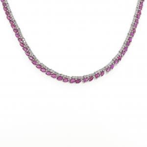 K18WG ルビー ネックレス 13.00CT