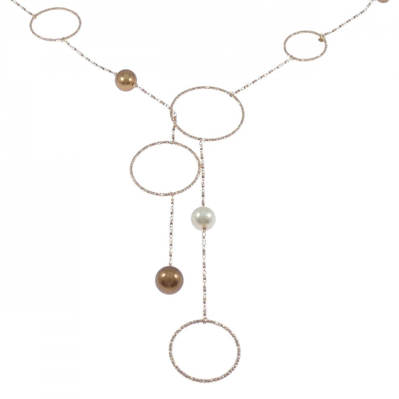 K18PG 白蝶パール ネックレス