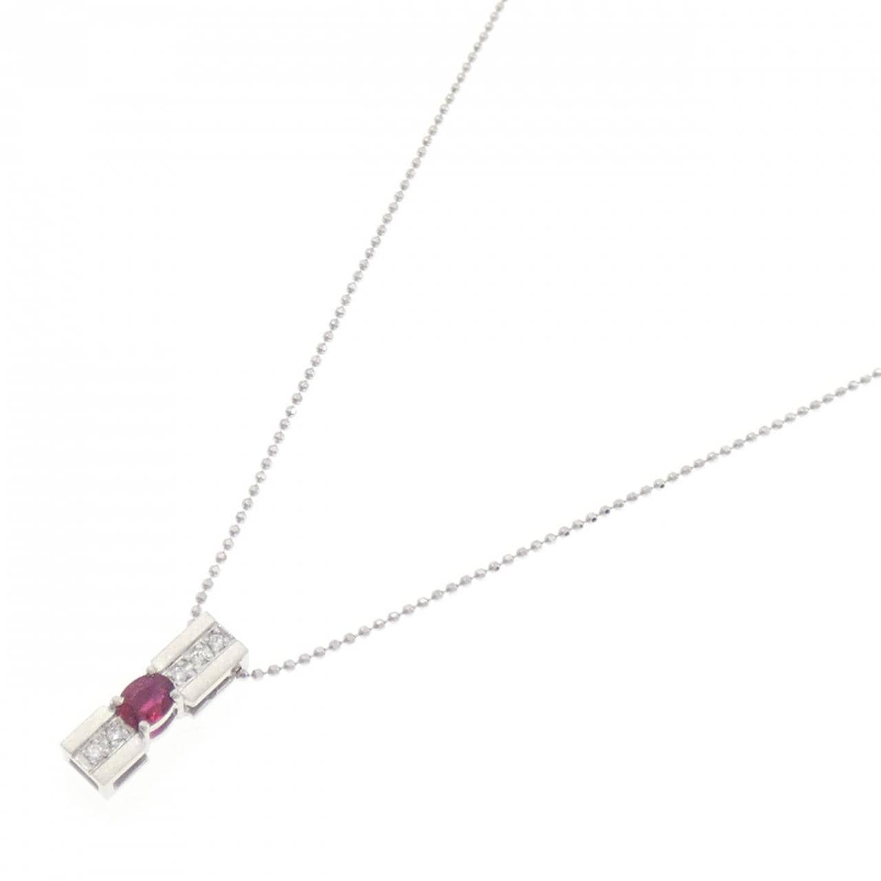 PT900/PT850 ルビー ネックレス 0.31CT