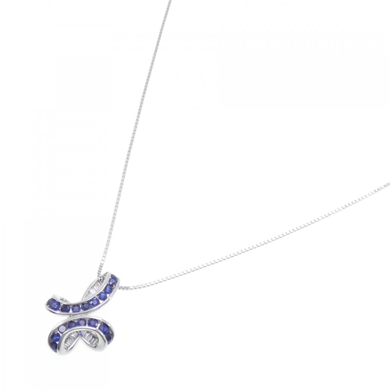 K18WG sapphire necklace 0.43CT