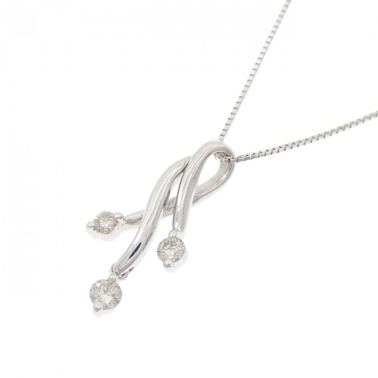 K18WG ダイヤモンド ネックレス 0.30CT