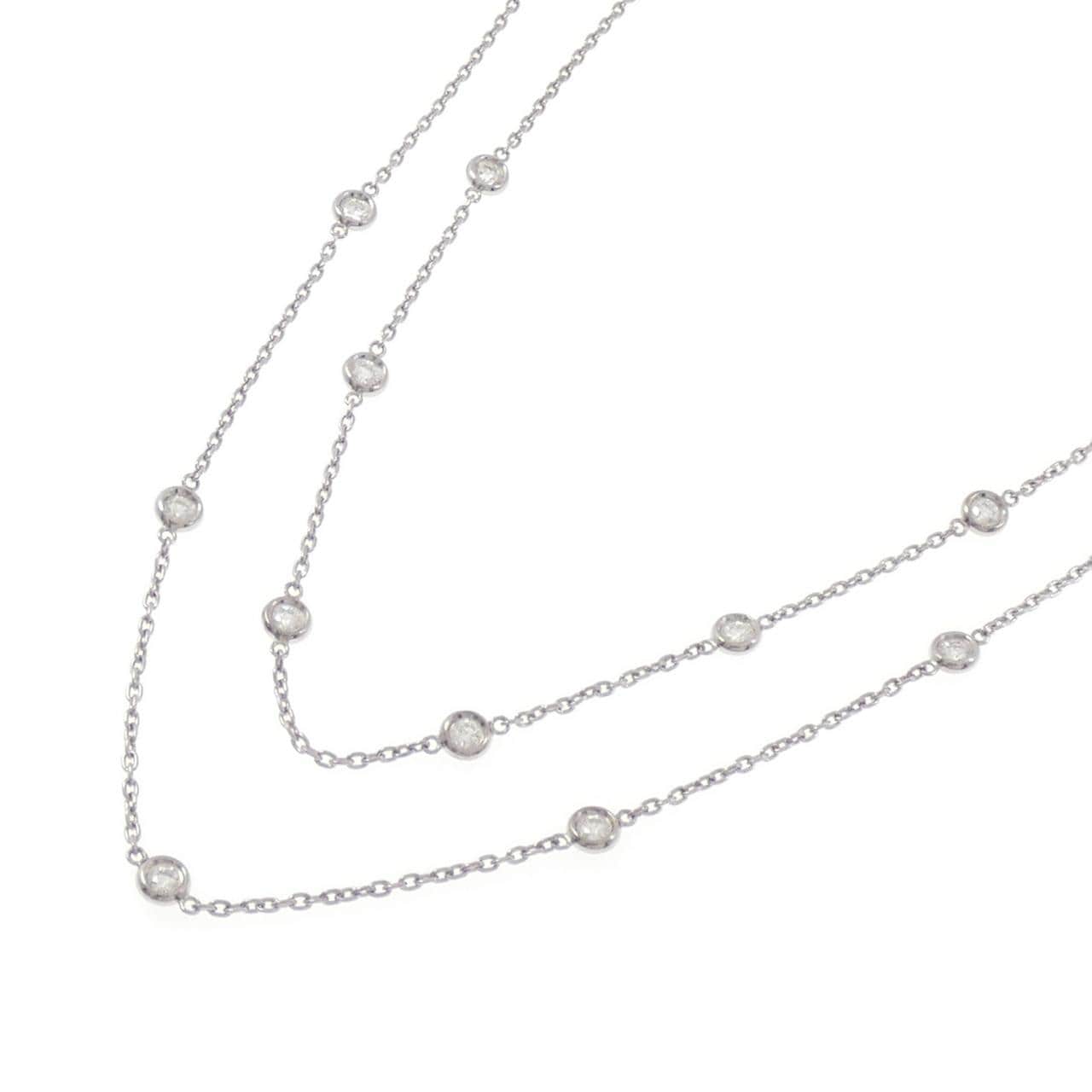 K18WG ダイヤモンド ネックレス 1.10CT